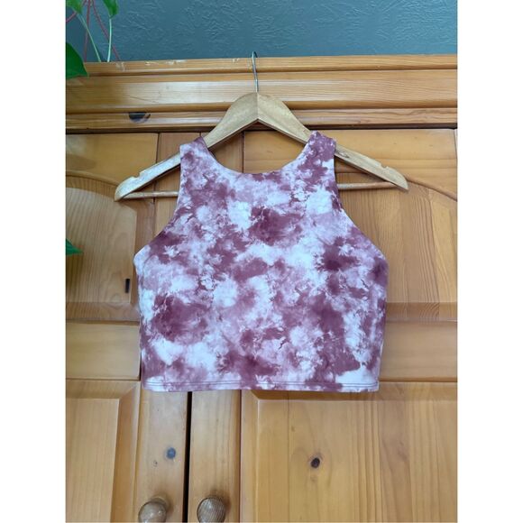 Athleta Conscious Crop Printed Sports Bra Just Dance Ballerina Gown Pink SZ M - Picture 3 of 10